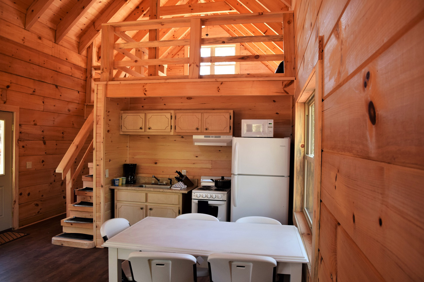 Interior of Sibley and Peters Cabins in Blakely State Park